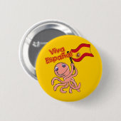Viva Espana met Octopus Soccer Tshirt Ronde Button 5,7 Cm (Voorkant /achterkant)