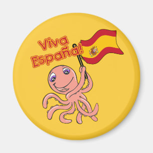 Viva Espana met Octopus Voetbalshirt Magneet