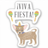 Viva Fiesta. Chihuahua Sticker (Voorkant)