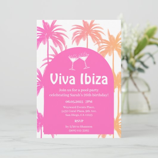 Viva Ibiza Zomerfeest Kaart (Staand voorkant)