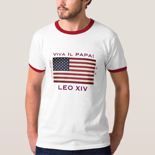 Viva Il Papa Pope LEO XIV Mannen T-Shirt (Voorkant)