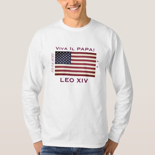 Viva Il Papa Pope LEO XIV T-shirt met lange mouwen (Voorkant)