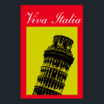Viva Italia Leaning Tower of Pisa Travel Pop Art Poster<br><div class="desc">Vintage Travel Photography Digital Artworks - Pop Art Style Old Photo of Tower of Pisa. Europese mediterrane steden toeristische Afbeeldingen en Afbeeldingen.</div>