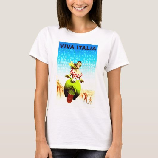 Viva Italia Retro Travel Poster T-shirt (Voorkant)