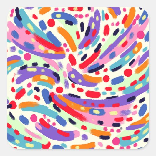 Viva Kleuren! Vierkante Sticker (Voorkant)