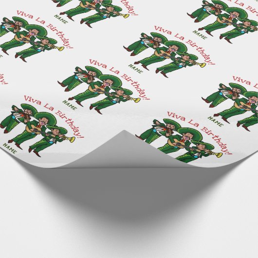 Viva La Birthday Mexican Mariachi Band Gift Wrap Cadeaupapier (Hoek)