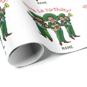 Viva La Birthday Mexican Mariachi Band Gift Wrap Cadeaupapier (Rol Hoek)