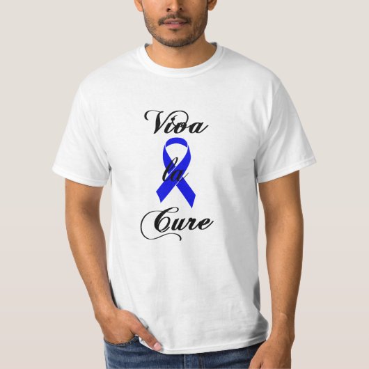Viva la Cure - Blue Ribbon T-shirt (Voorkant)