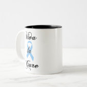 Viva la Cure - Blue Ribbon Tweekleurige Koffiemok (Voorkant links)