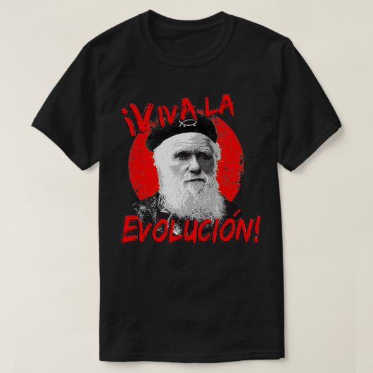 Viva La Evolucion Darwin T-shirt (Design voorkant)