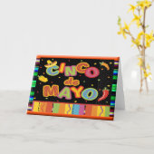 ¡Viva la Fiesta! Viering van Cinco de Mayo Kaart (Gele Bloem)