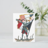 Viva la France Feministische Militaire Uniform en  Briefkaart (Staand voorkant)