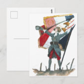 Viva la France Feministische Militaire Uniform en  Briefkaart (Voorkant / Achterkant)