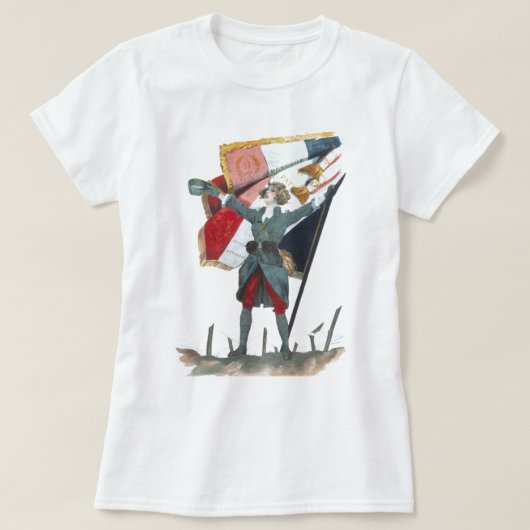 Viva la France Feministische Militaire Uniform en  T-shirt (Design voorkant)