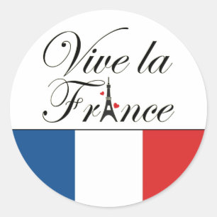 Viva la France Typografie Ronde Sticker