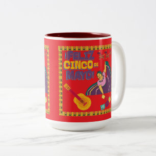 Viva la libertad helder rood tweekleurige koffiemok
