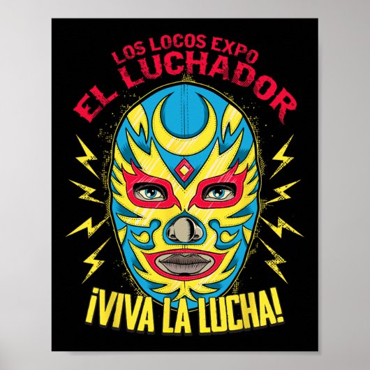 Viva La Lucha Mexico Zwart Vrouwen Cinco De Mayo M Poster (Voorkant)