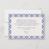 Viva La Novia Blue Talavera Vrijgezellenfeest Bedankkaart (Achterkant)