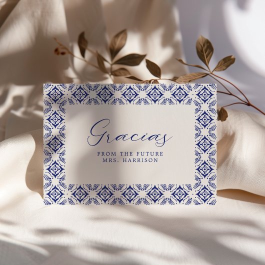 Viva La Novia Blue Talavera Vrijgezellenfeest Bedankkaart