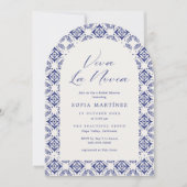 Viva La Novia Blue Talavera Vrijgezellenfeest Kaart (Voorkant)