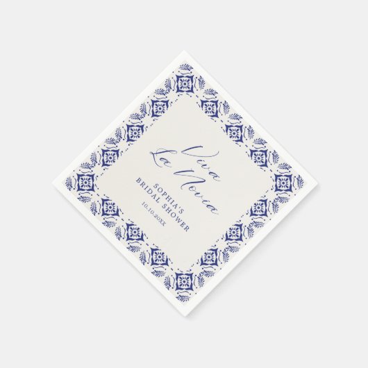 Viva La Novia Blue Talavera Vrijgezellenfeest Servet (Hoek)