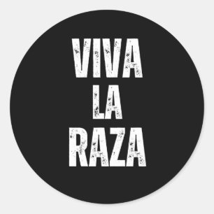 Viva La Raza Immigratie Rechten Anti Trump 2025 Ronde Sticker