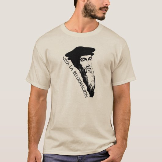 Viva La Reformación (John Calvin) T-shirt (Voorkant)