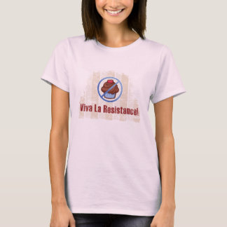 'Viva La Resistance'. Cupcake T-Shirt in Blue/Choc