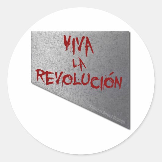 Viva la Revolucion Guillotine Ronde Sticker (Voorkant)