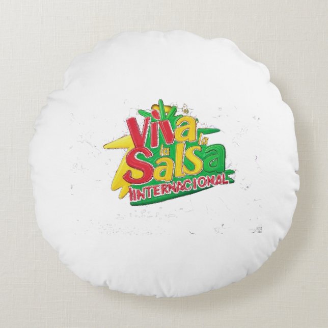 Viva la Salsa Internacional Rond Kussen (Voorkant)