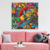 Viva La Vida By Squid Fear City (.75) Canvas Afdruk (Insitu (Woonkamer))