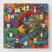 Viva La Vida By Squid Fear City Vierkante Klok (Voorkant)