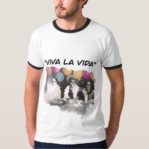 Viva La Vida Retro Skelet Ringer T-Shirt