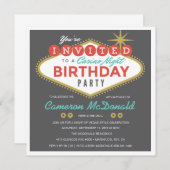 Viva Las Vegas Birthday Invitation Kaart (Voorkant / Achterkant)