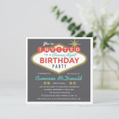 Viva Las Vegas Birthday Invitation Kaart (Staand voorkant)