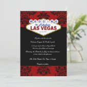 Viva Las Vegas Damask Wedding Invitation Kaart (Staand voorkant)