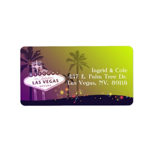 Viva Las Vegas Destination Wedding Address Etiket (Voorkant)