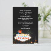 Viva Las Vegas Destination Wedding Invitation Kaart (Staand voorkant)