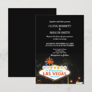 Viva Las Vegas Destination Wedding Invitation Kaart