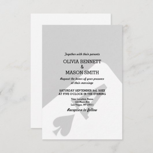 Viva Las Vegas Destination Wedding Invitation Kaart (Voorkant / Achterkant)