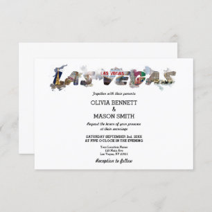 Viva Las Vegas Destination Wedding Invitation Kaart