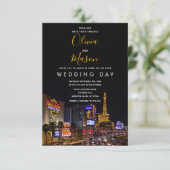 Viva Las Vegas Destination Wedding Invitation Kaart (Staand voorkant)