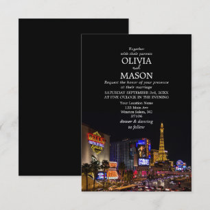 Viva Las Vegas Destination Wedding Invitation Kaart