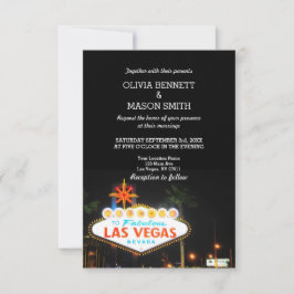 Viva Las Vegas Destination Wedding Invitation Kaart