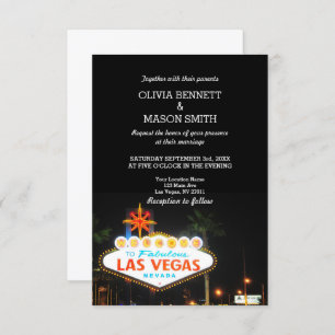 Viva Las Vegas Destination Wedding Invitation Kaart