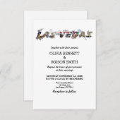 Viva Las Vegas Destination Wedding Invitation Kaart (Voorkant / Achterkant)