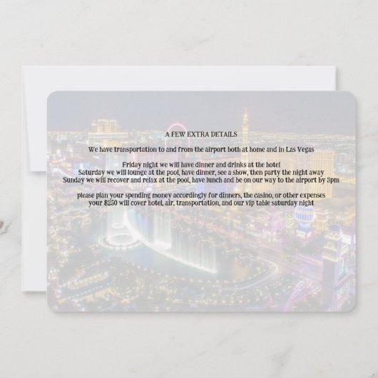 Viva Las Vegas Kaart (Achterkant)