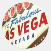 Viva Las Vegas Ronde Sticker (Voorkant)