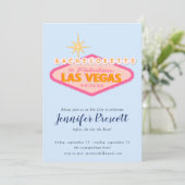 Viva Las Vegas Sign Bachelorette Party Uitnodiging (Staand voorkant)