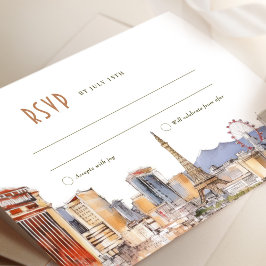 Viva Las Vegas Wedding RSVP Kaart Waterverf Street